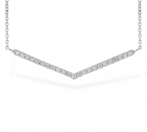 Allison-Kaufman bar necklace with plenty of diamonds and brilliance