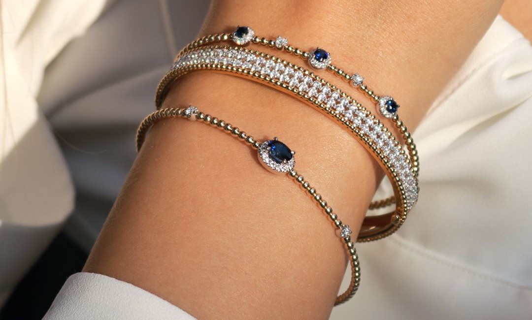 Sapphire and diamond bracelets by Gabriel & Co.