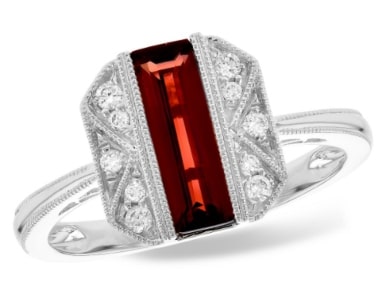 a contemporary garnet fashion ring from Allison-Kaufman.