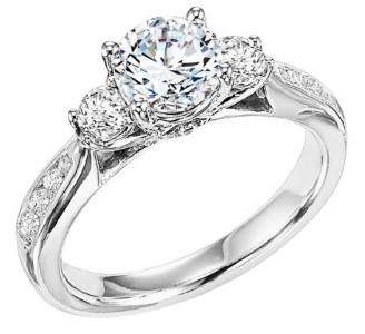 Three Stone Engagement Ring by Goldman