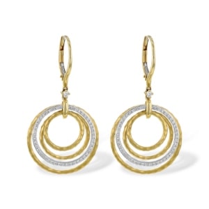 A pair of mixed metal circle drop earrings from Allison-Kaufman