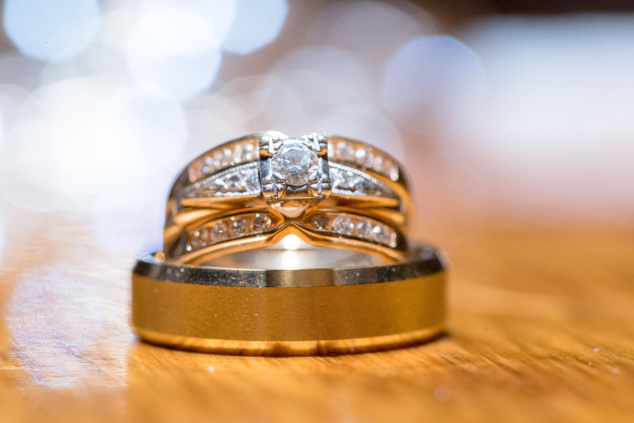 stacked wedding ring with engagement ring